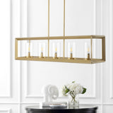 Terry 38.5" Linear 5-light Metal/Glass LED Pendant