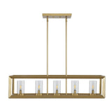 Terry 38.5" Linear 5-light Metal/Glass LED Pendant