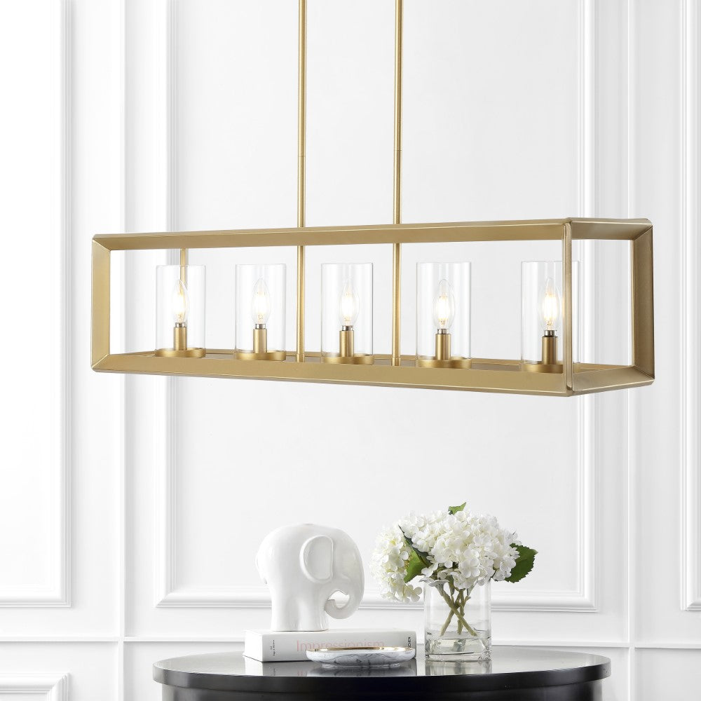 Terry 38.5" Linear 5-light Metal/Glass LED Pendant