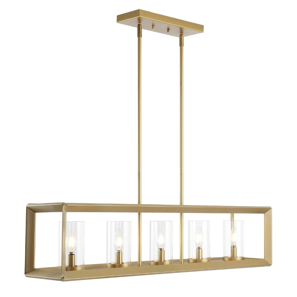Terry 38.5" Linear 5-light Metal/Glass LED Pendant
