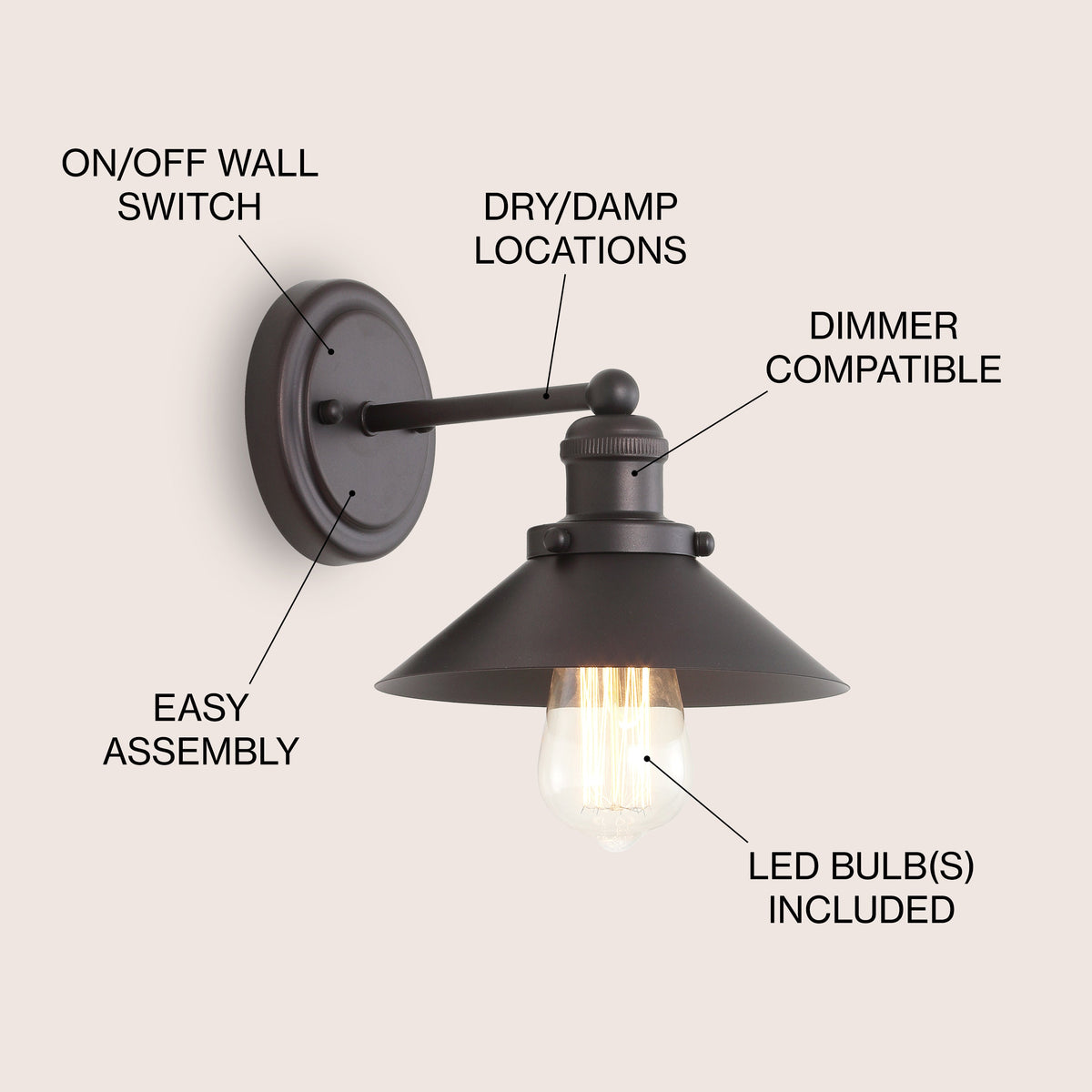 Musa Metal Shade Sconce