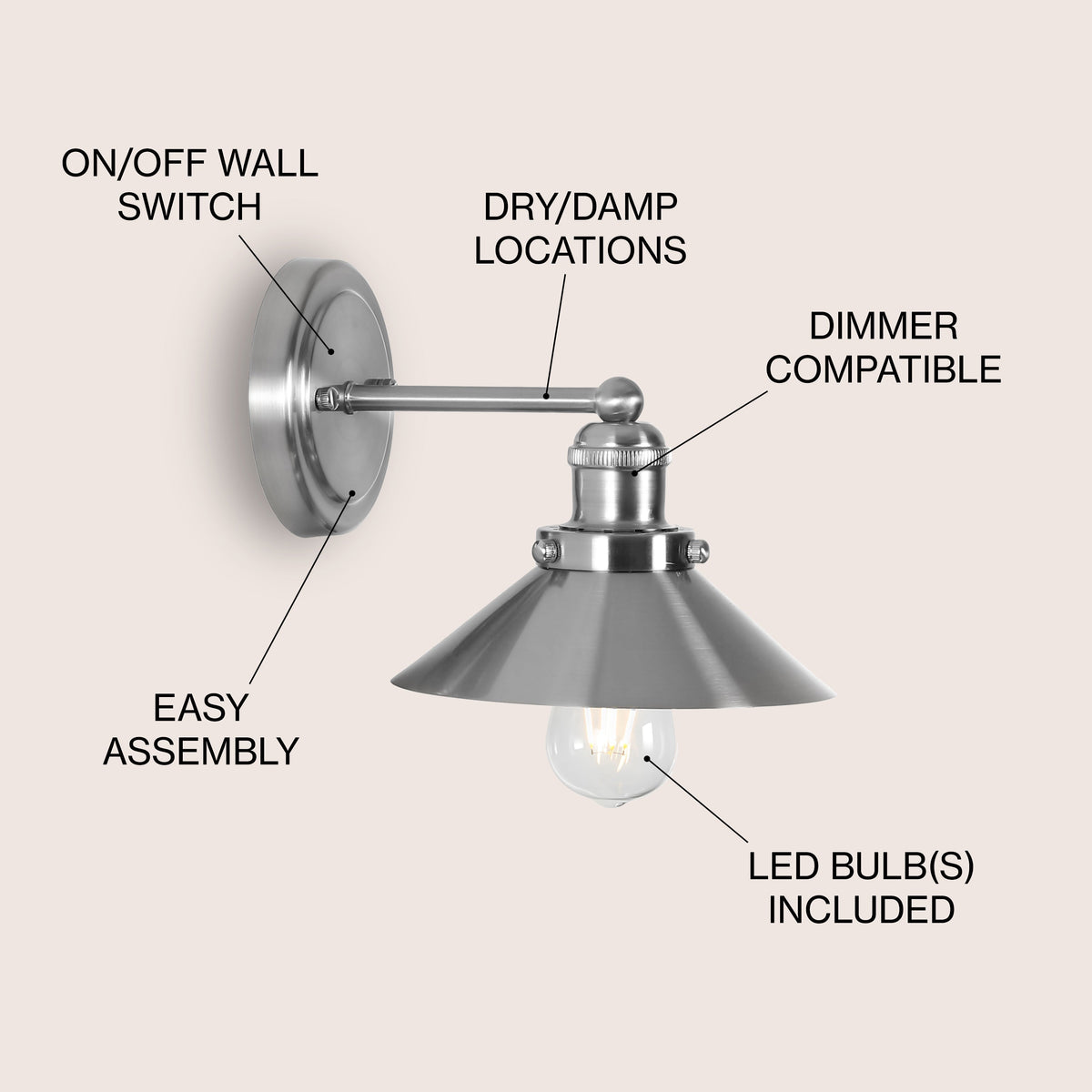 Musa Metal Shade Sconce