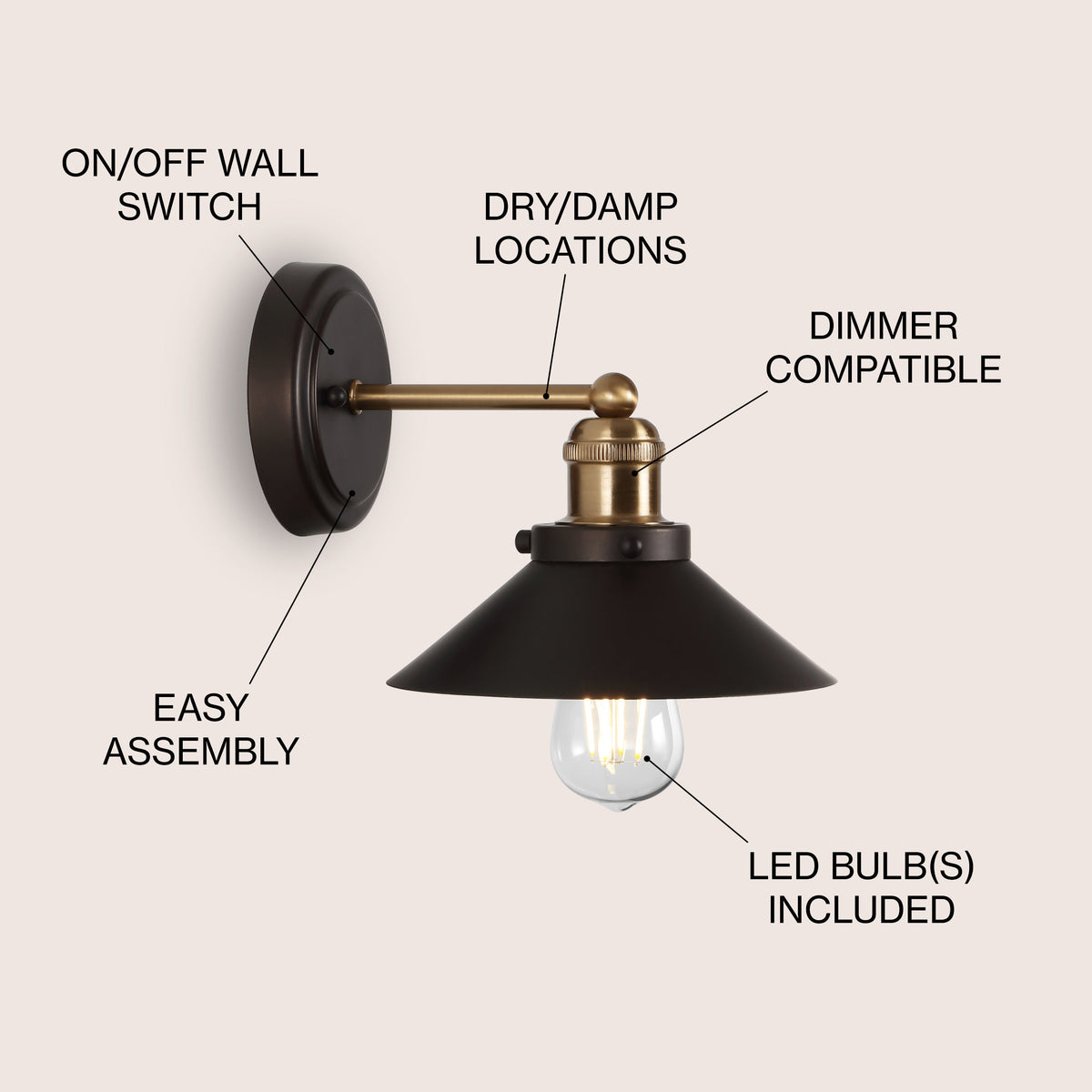 Musa Metal Shade Sconce