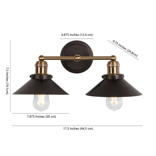 Dimension Image Oil Rubbed Bronze/Brass Gold / 2 Light