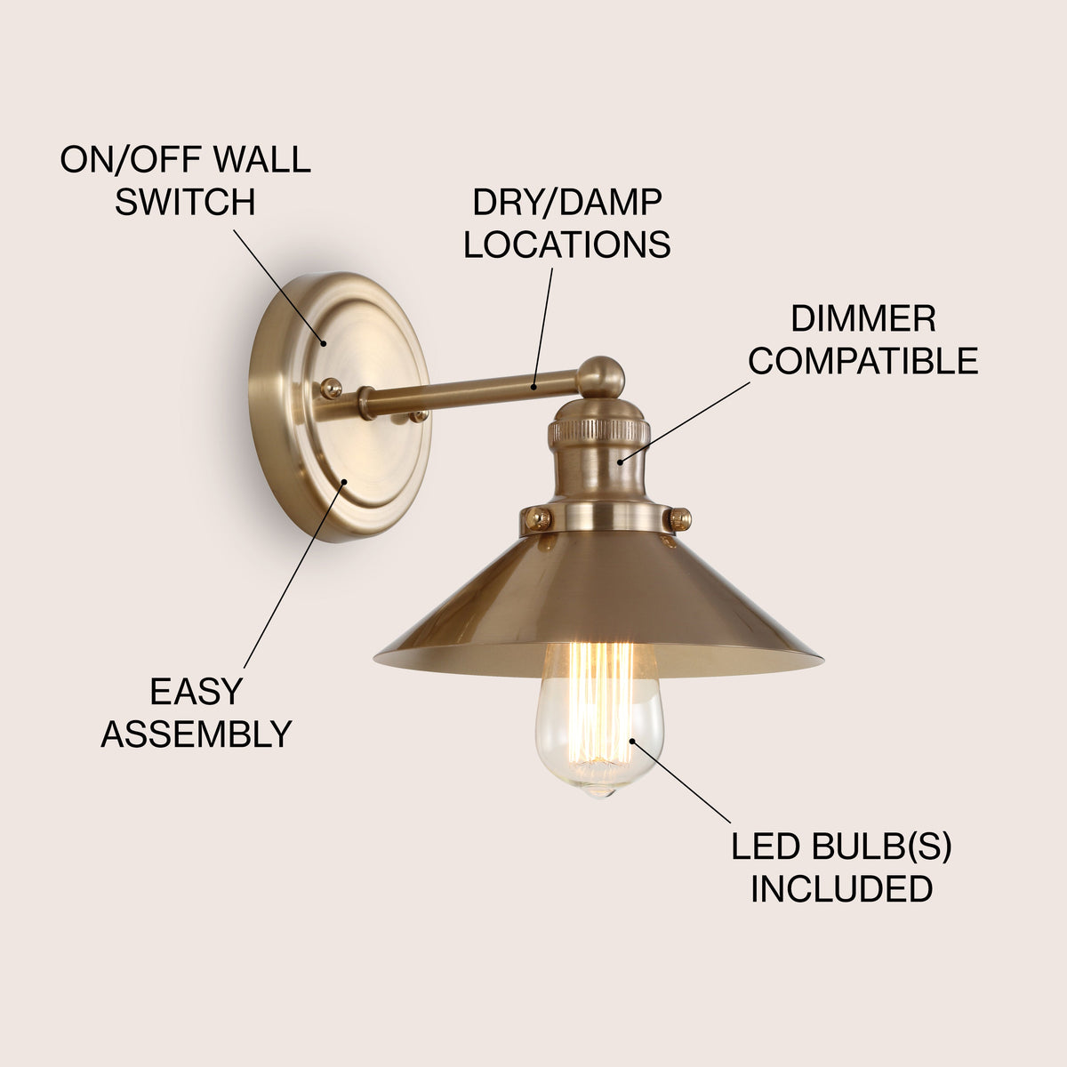 Musa Metal Shade Sconce