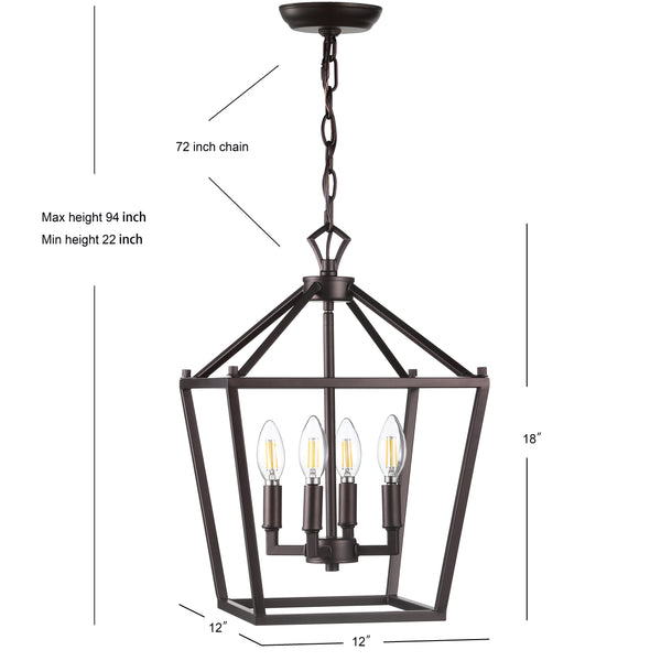 Dimension Image Oil Rubbed Bronze / 12'' 4-Bulb