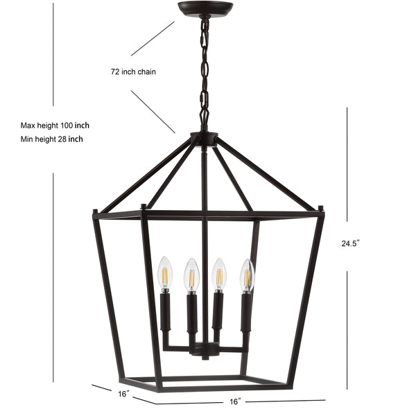 Dimension Image Oil Rubbed Bronze / 16'' 4-Bulb