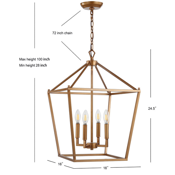 Dimension Image Antique Gold / 16'' 4-Bulb