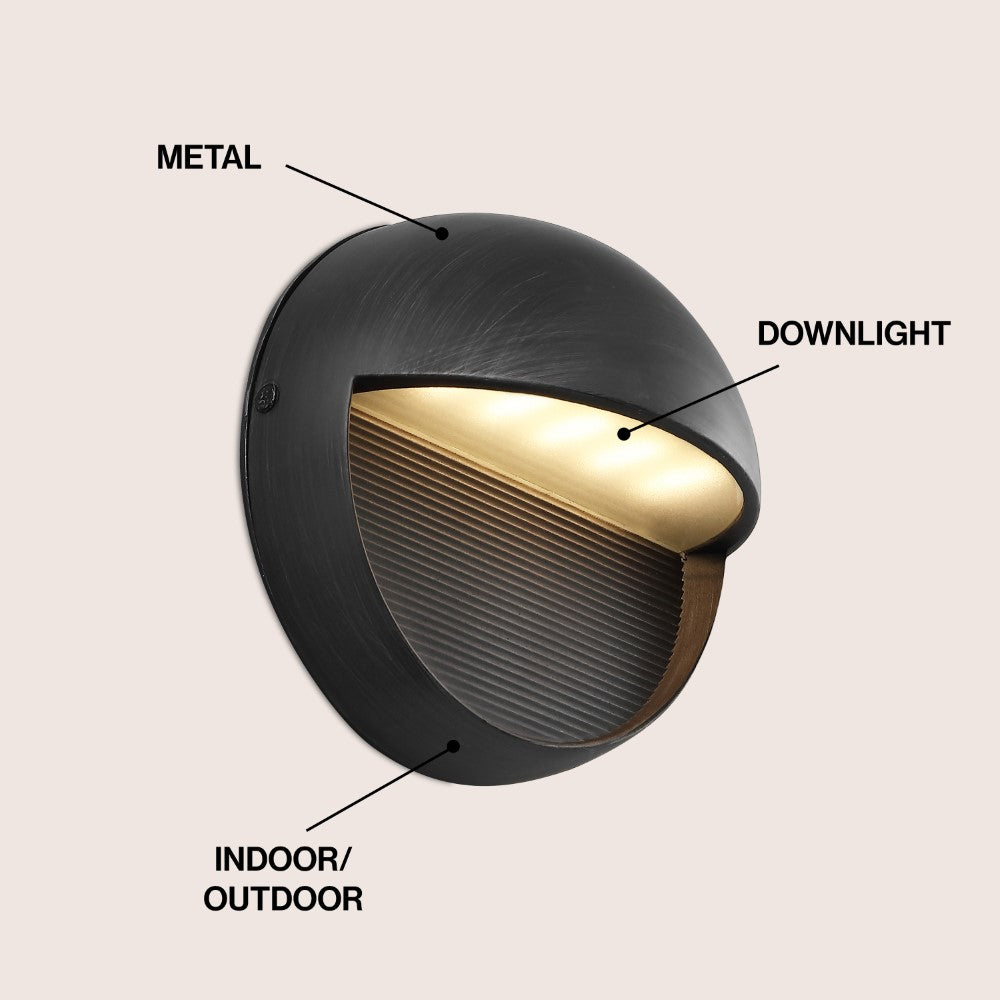 Swift 6.25" Outdoor Metal/Glass Integrated LED Sconce