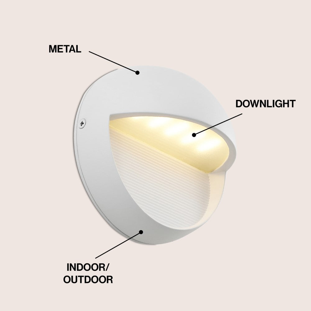 Swift 6.25" Outdoor Metal/Glass Integrated LED Sconce