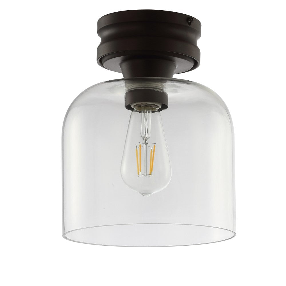 Cypress 7.75" Metal/Glass LED Flush Mount