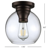 Yosemite 7.75" Glass/Metal LED Flush Mount