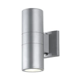 Domingo 6" Cylinder Outdoor Metal/Glass Integrated LED Sconce with Uplight