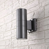 Domingo 6" Cylinder Outdoor Metal/Glass Integrated LED Sconce with Uplight