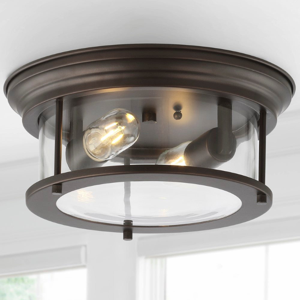 Forrest 13.25" Metal/Glass LED Flush Mount