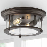 Forrest 13.25" Metal/Glass LED Flush Mount