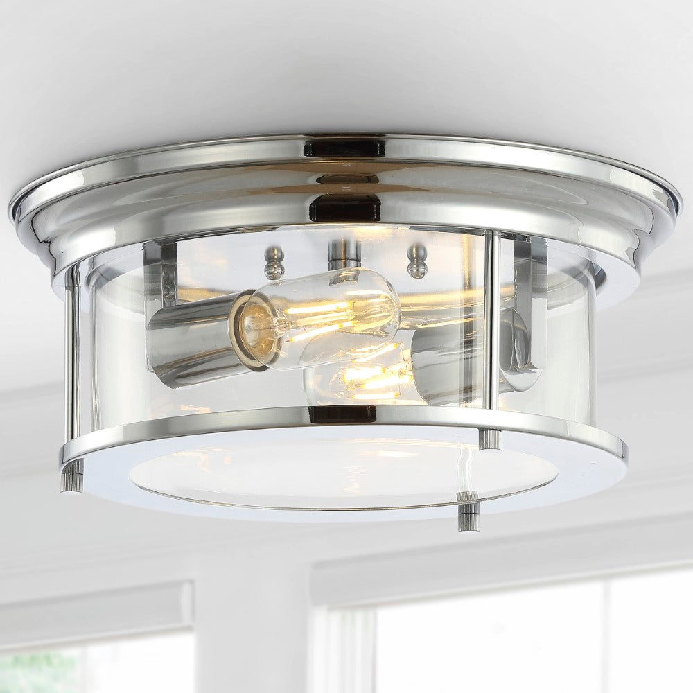 Forrest 13.25" Metal/Glass LED Flush Mount
