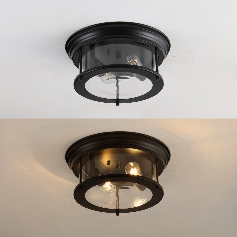 Forrest 13.25" Metal/Glass LED Flush Mount