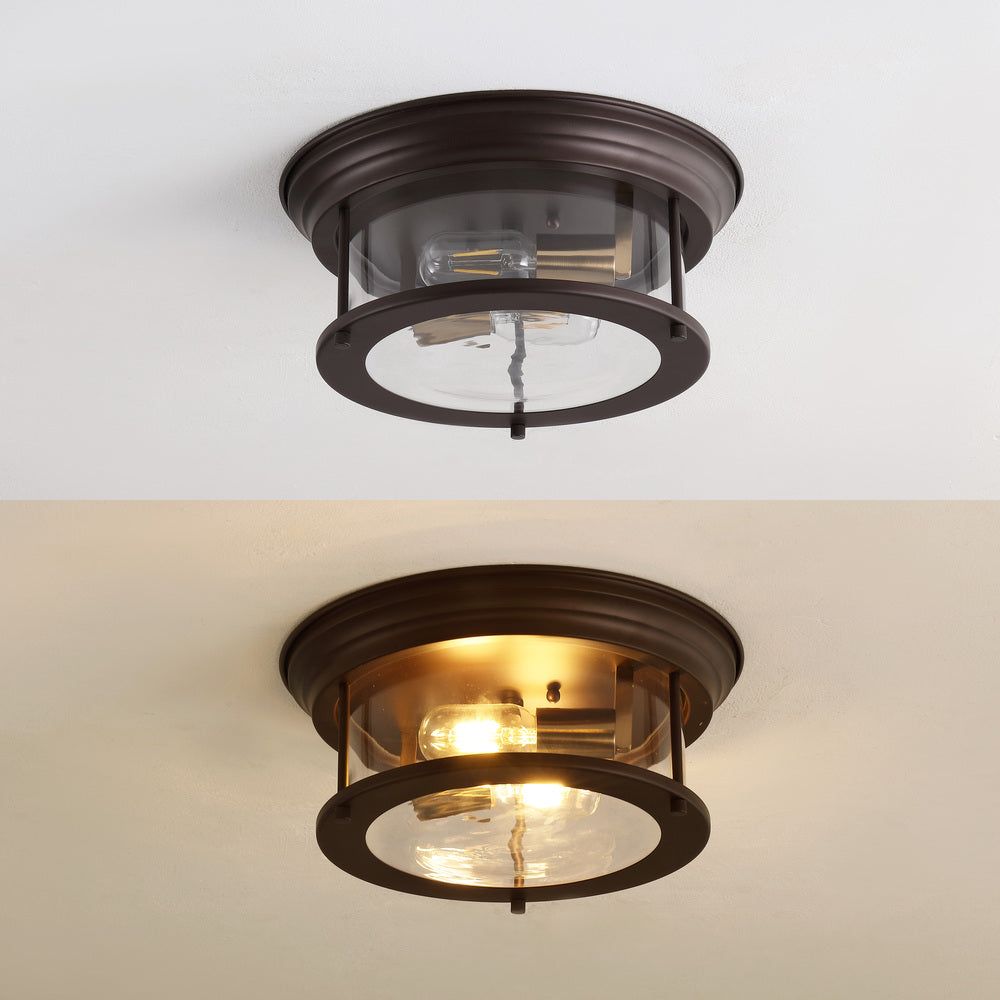 Forrest 13.25" Metal/Glass LED Flush Mount