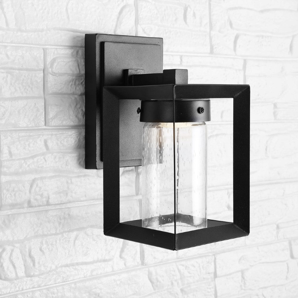 Turkey 6.75" Outdoor Modern Cube Bubble Glass/Metal Integrated LED Sconce