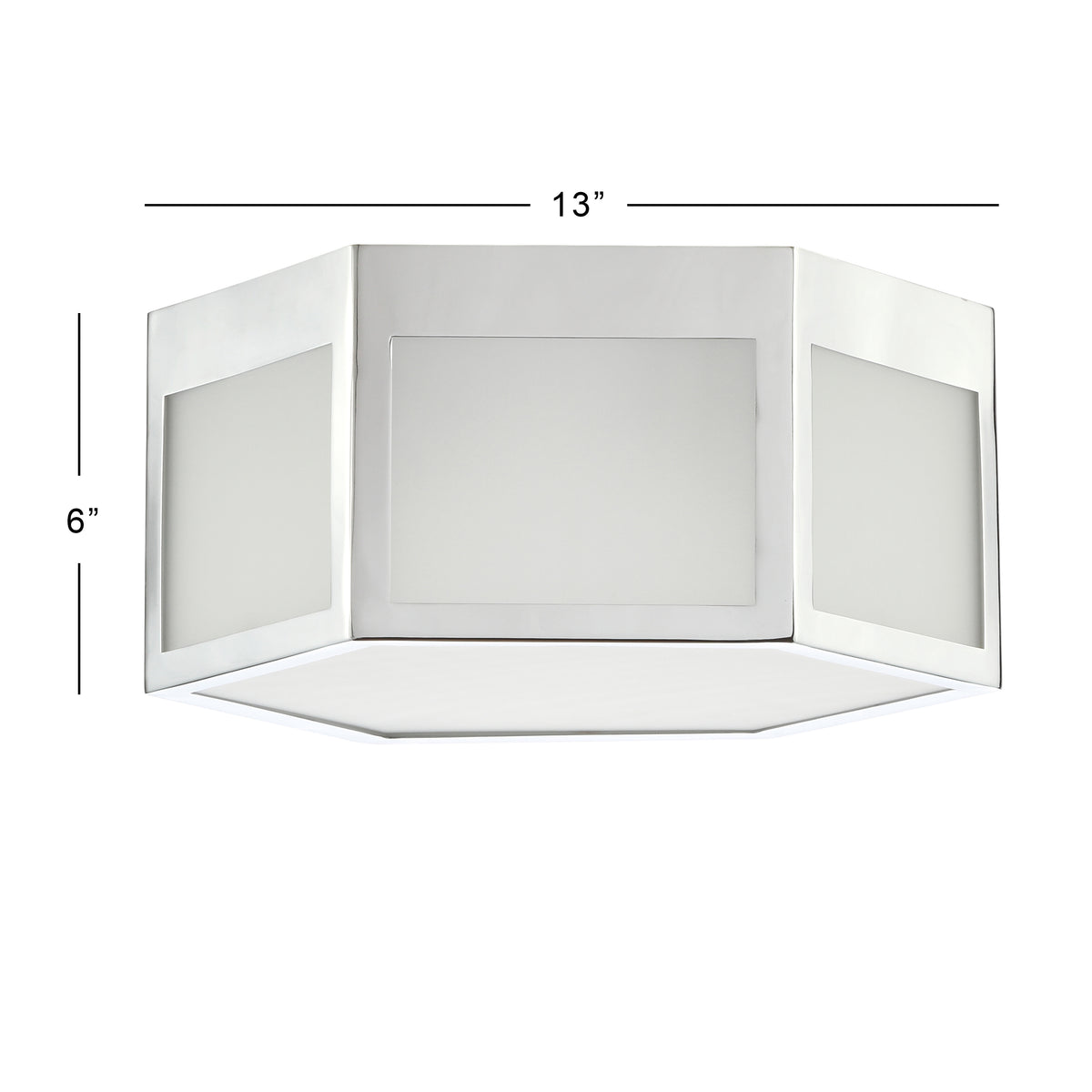 Niam Hexagon Metal/Frosted Glass LED Flush Mount