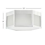 Niam Hexagon Metal/Frosted Glass LED Flush Mount