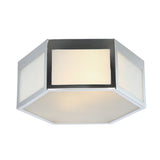 Niam Hexagon Metal/Frosted Glass LED Flush Mount
