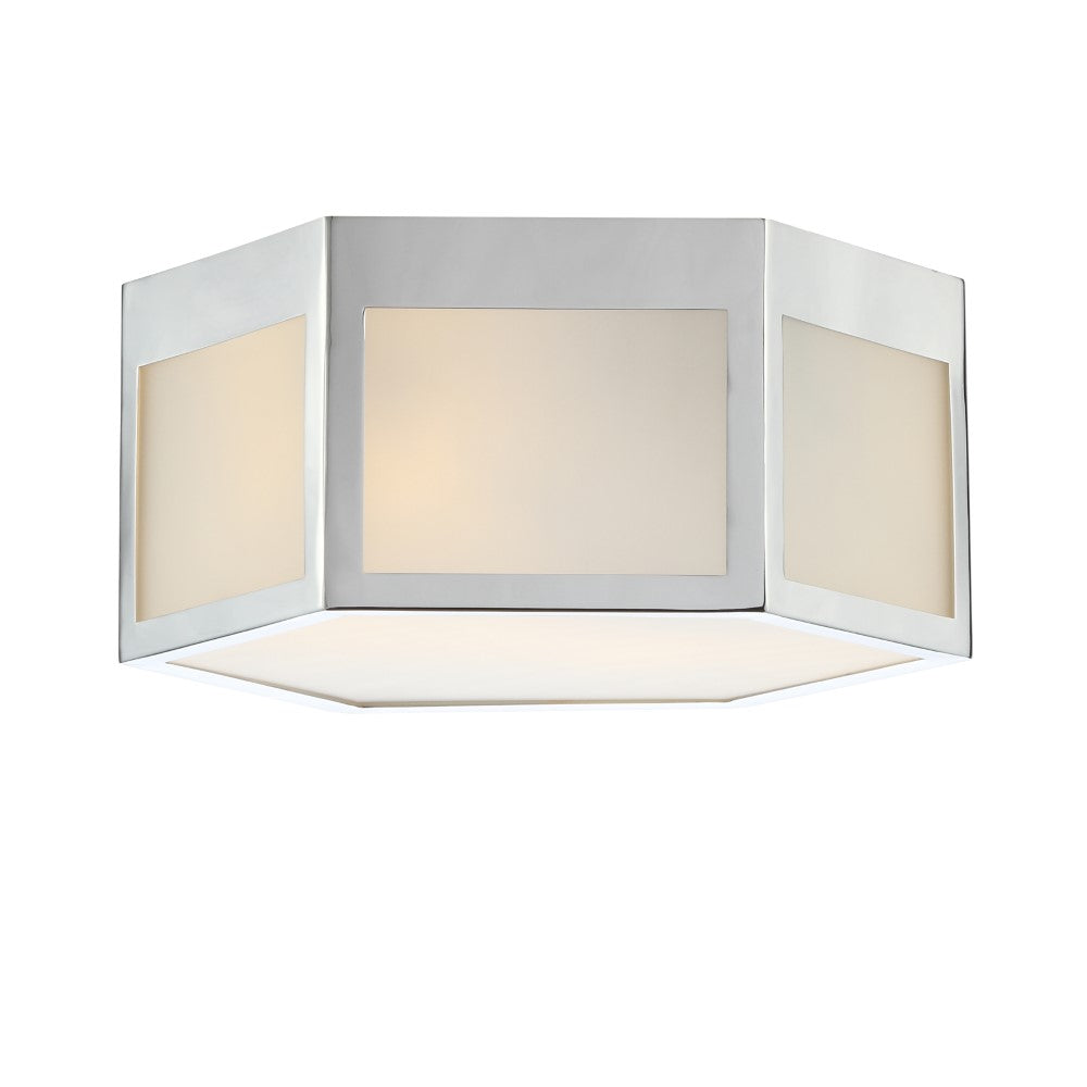 Niam Hexagon Metal/Frosted Glass LED Flush Mount