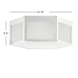 Niam Hexagon Metal/Frosted Glass LED Flush Mount