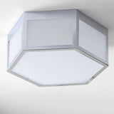 Niam Hexagon Metal/Frosted Glass LED Flush Mount