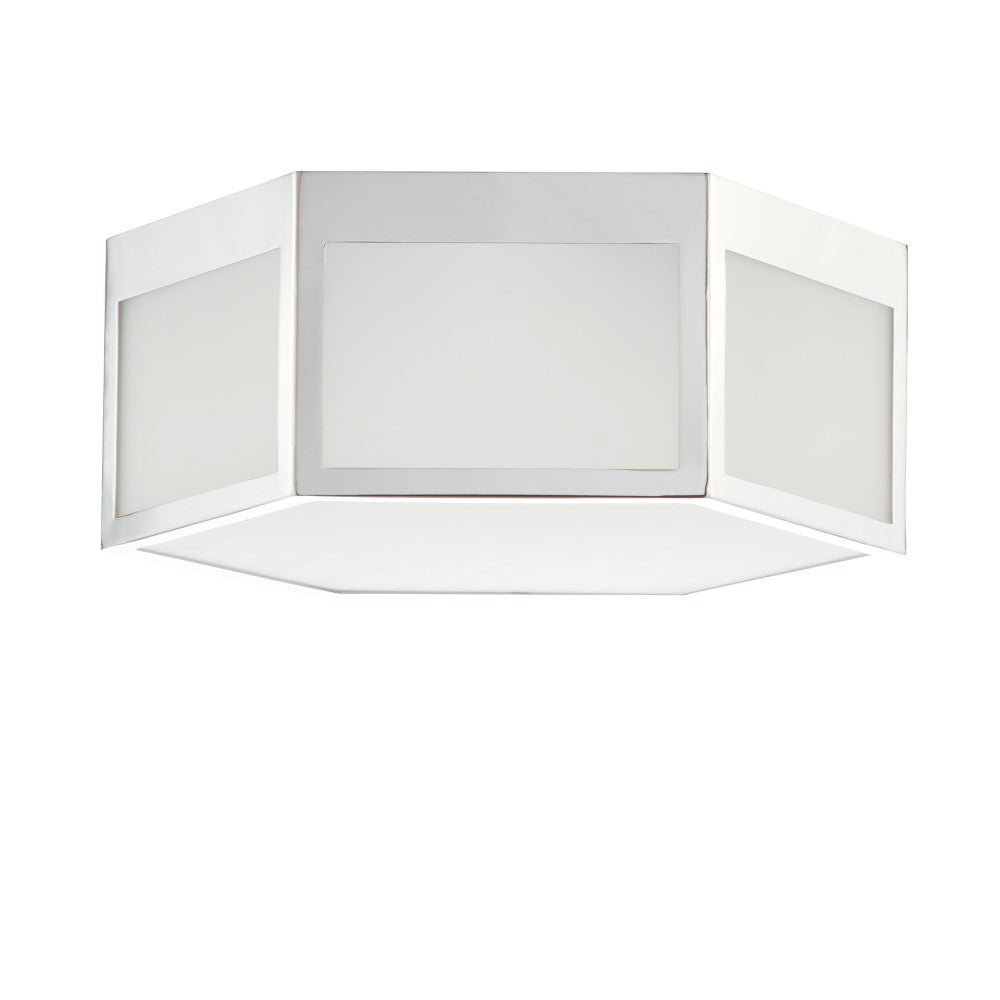 Niam Hexagon Metal/Frosted Glass LED Flush Mount