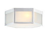 Niam Hexagon Metal/Frosted Glass LED Flush Mount