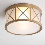 Fitzgerald Drum Metal/Glass Flush Mount