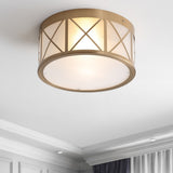 Fitzgerald Drum Metal/Glass Flush Mount