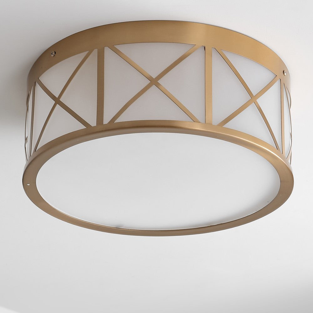 Fitzgerald Drum Metal/Glass Flush Mount