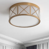 Fitzgerald Drum Metal/Glass Flush Mount