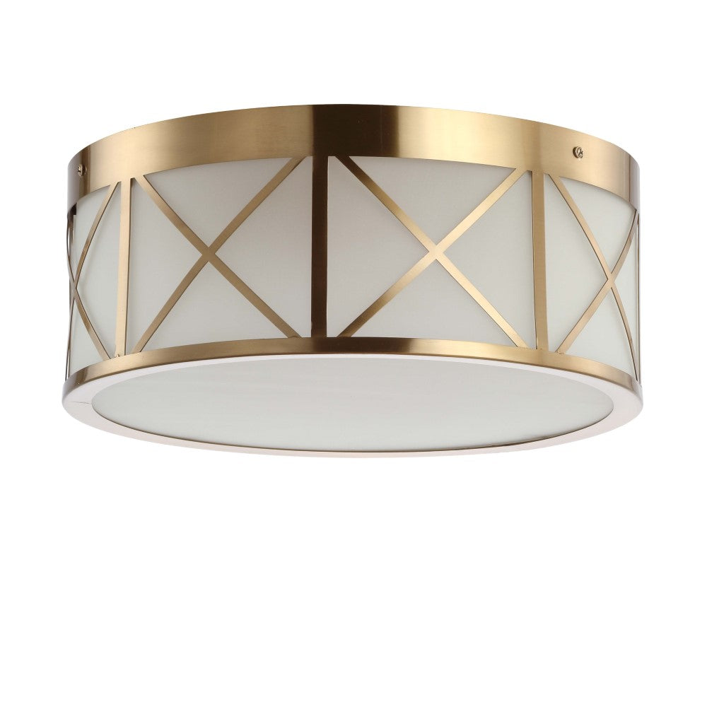 Fitzgerald Drum Metal/Glass Flush Mount