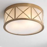 Fitzgerald Drum Metal/Glass Flush Mount