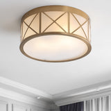 Fitzgerald Drum Metal/Glass Flush Mount