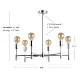 Shasta 28.5" Adjustable Height Metal LED Chandelier