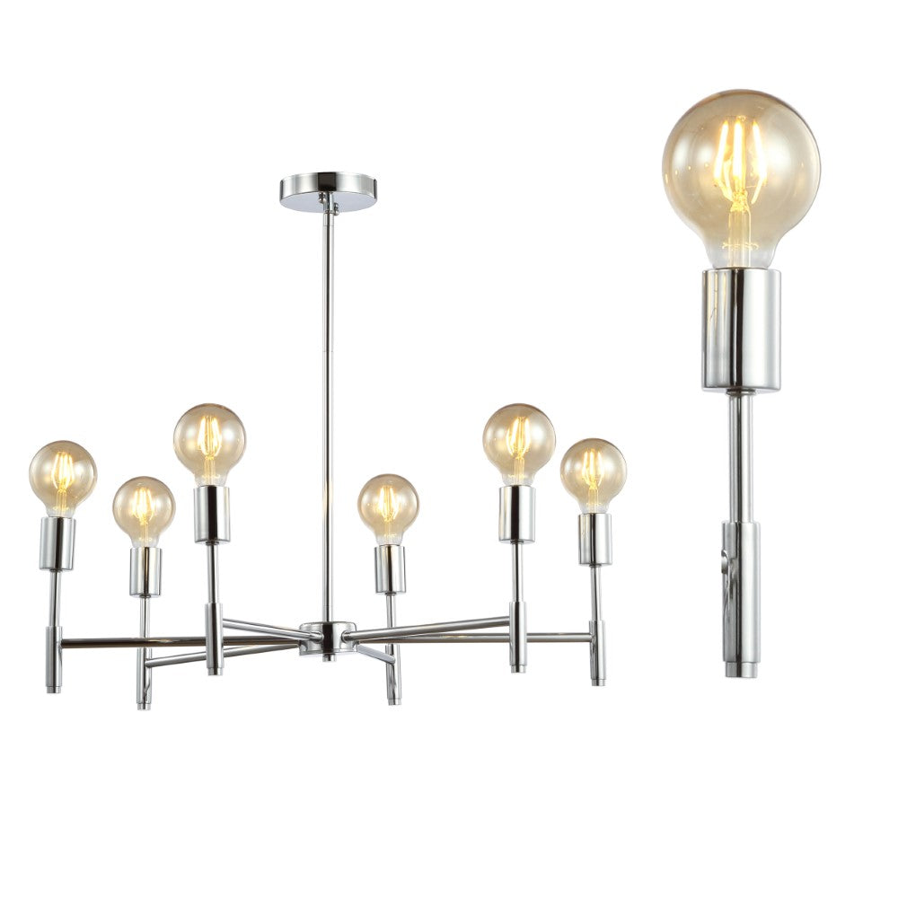 Shasta 28.5" Adjustable Height Metal LED Chandelier