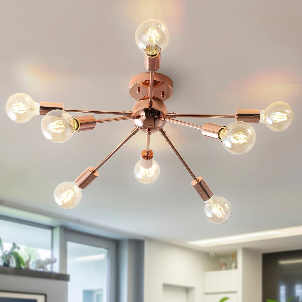 Raven 30.5" 8-Light Sputnik Metal LED Flush-Mount
