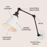 Vine 7" Adjustable Arm Metal LED Wall Sconce