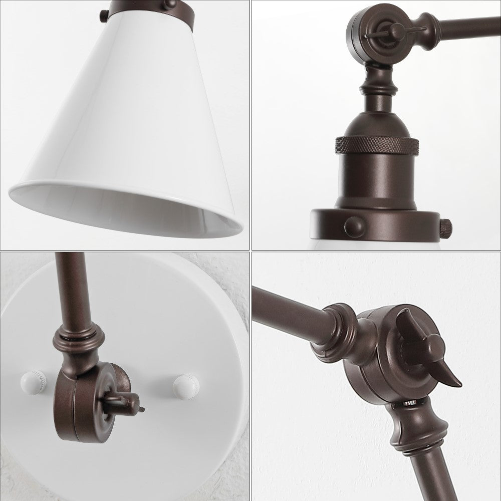 Vine 7" Adjustable Arm Metal LED Wall Sconce