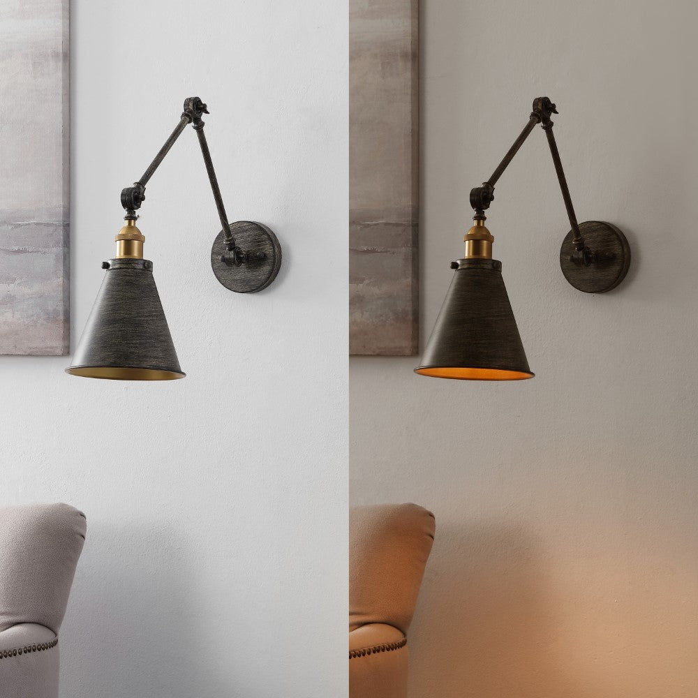 Vine 7" Adjustable Arm Metal LED Wall Sconce