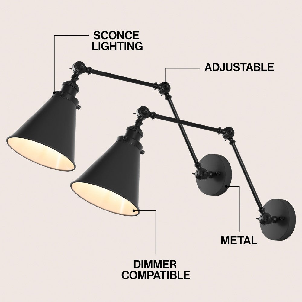 Vine 7" Adjustable Arm Metal LED Wall Sconce