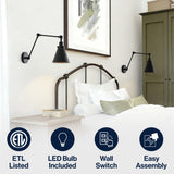 Vine 7" Adjustable Arm Metal LED Wall Sconce