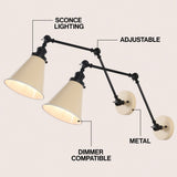 Vine 7" Adjustable Arm Metal LED Wall Sconce