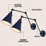 Vine 7" Adjustable Arm Metal LED Wall Sconce