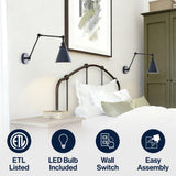 Vine 7" Adjustable Arm Metal LED Wall Sconce